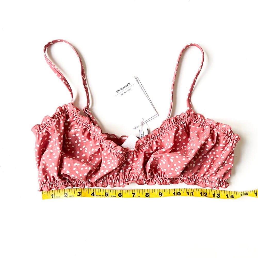 NWT & other stories pink ruffle trim dotted bikini